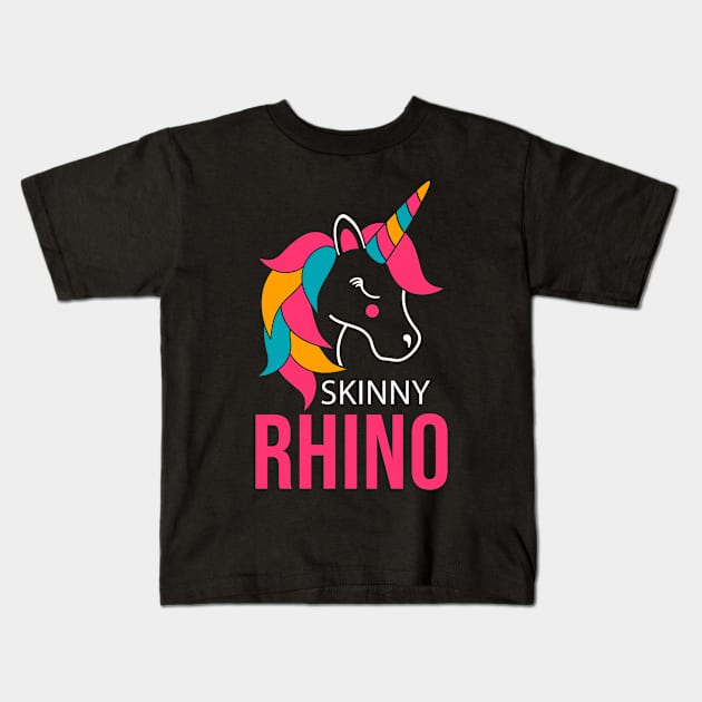 For Unicorn Lovers - Skinny Rhino Kids T-Shirt by sheepmerch